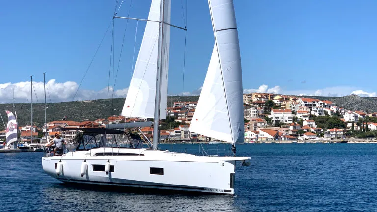 Exterior view of Cloudy Bay, a Beneteau Oceanis 51.1 sailboat at Općina Rogoznica, Croatia