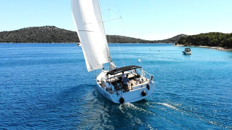 Exterior view of Cloudy Bay, a Beneteau Oceanis 51.1 sailboat at Općina Rogoznica, Croatia