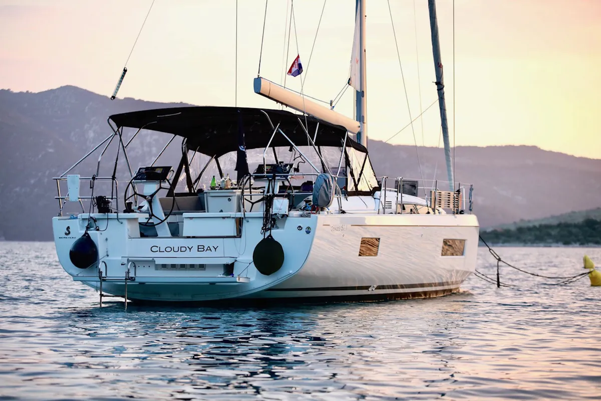 Exterior view of Cloudy Bay, a Beneteau Oceanis 51.1 sailboat at Općina Rogoznica, Croatia
