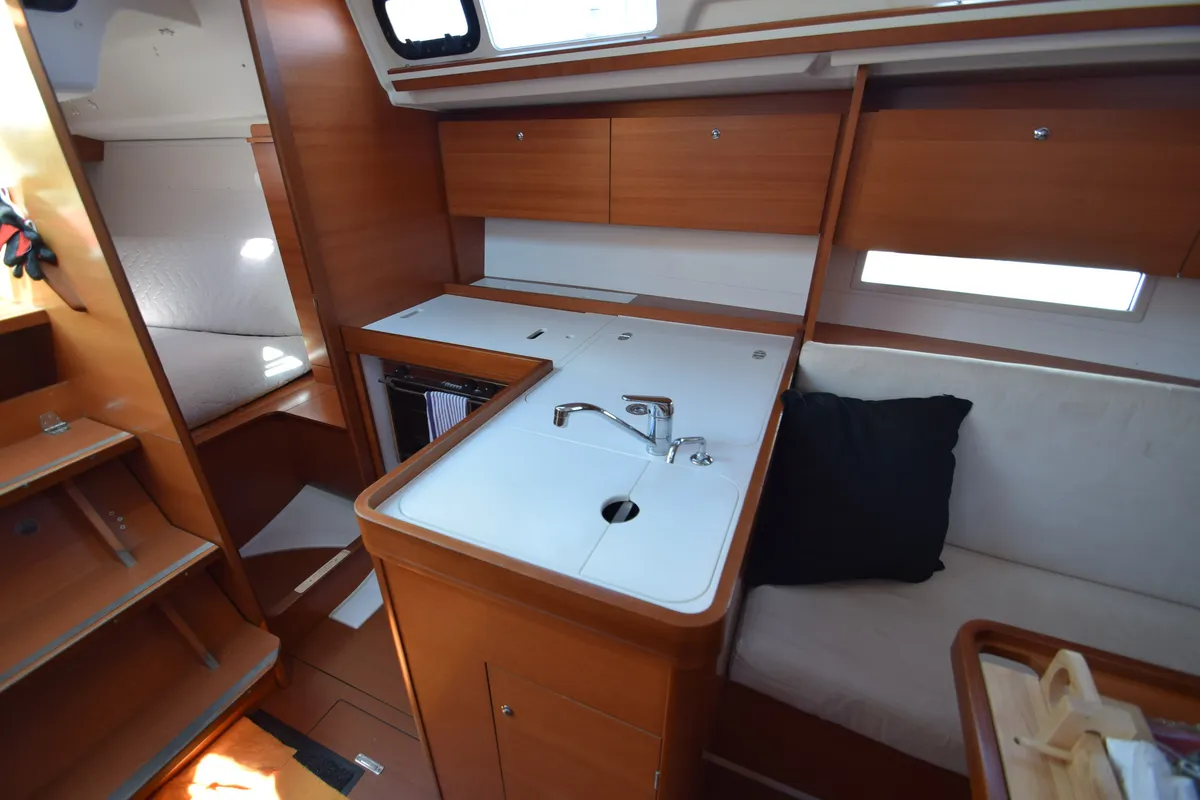 Galley of Vittoria, a Dufour 335 Grand Large sailboat at Nieuwpoort, Belgium