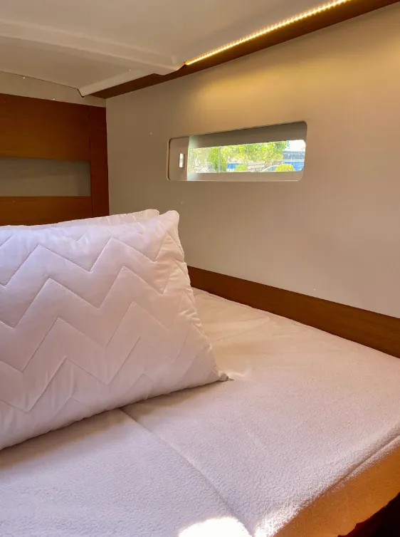 Cabin on Baghera, a Jeanneau Sun Odyssey 410 sailboat at Municipal Unit of Lefkada, Greece