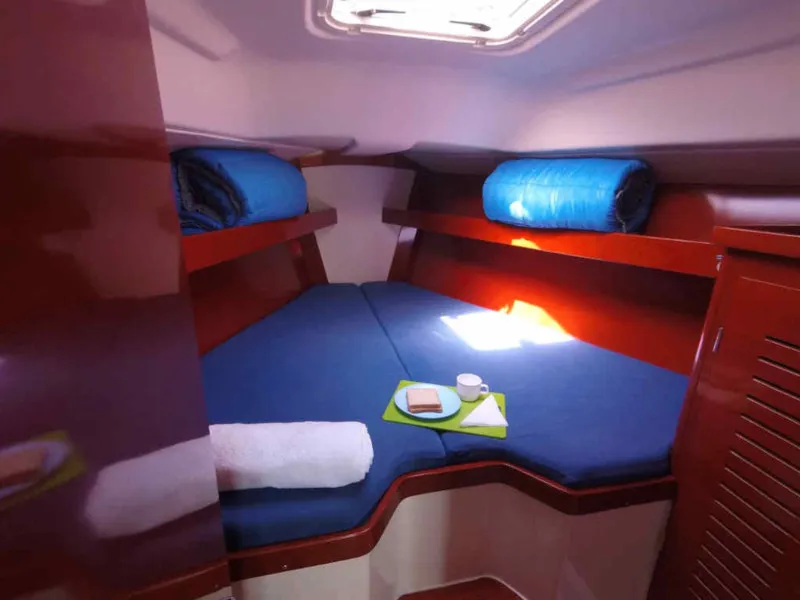 Cabin on Nine Muses, a Hanse 342 sailboat at Sithonia Municipal Unit, Greece