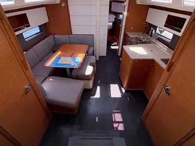 Salon of Jagoda, a Dufour 41 sailboat at Jezera, Croatia