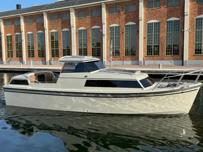 Exterior view of Safir, a Naviga Nordica T 40 motorboat at Motala, Sweden