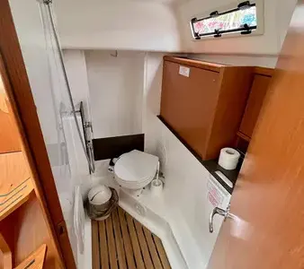 Siesta IV, a Bavaria Cruiser 34 sailboat at Punat, Croatia