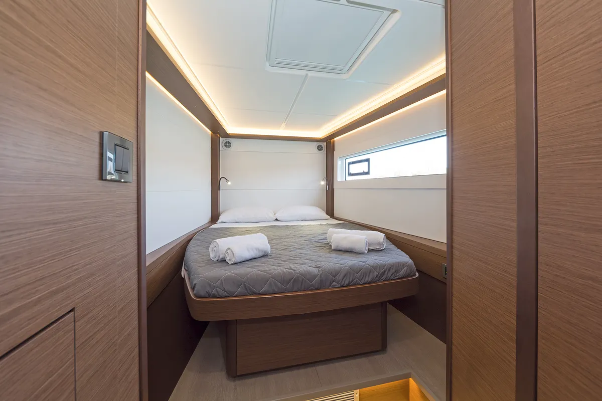 Cabin on Emmelia, a Lagoon 46 catamaran at Athens, Greece