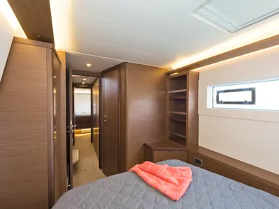 Cabin on Emmelia, a Lagoon 46 catamaran at Athens, Greece