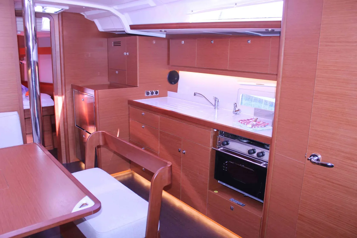Galley of Marlera, a Dufour 430 sailboat at Dubrovnik, Croatia