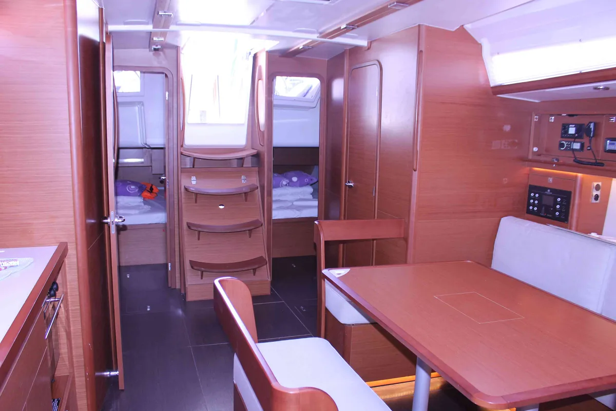 Salon of Marlera, a Dufour 430 sailboat at Dubrovnik, Croatia