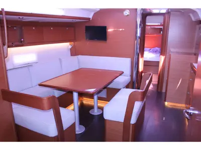 Salon of Marlera, a Dufour 430 sailboat at Dubrovnik, Croatia