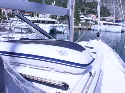 Deck of Marlera, a Dufour 430 sailboat at Dubrovnik, Croatia