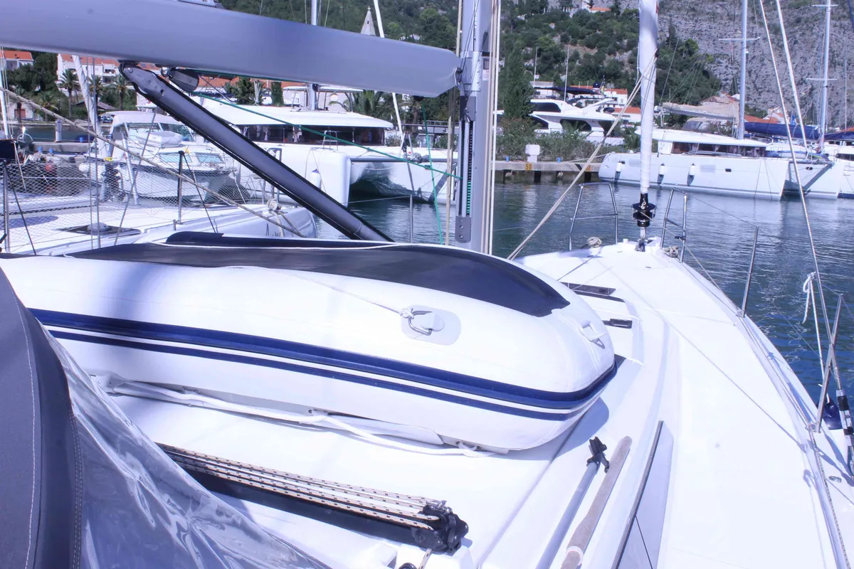 Deck of Marlera, a Dufour 430 sailboat at Dubrovnik, Croatia