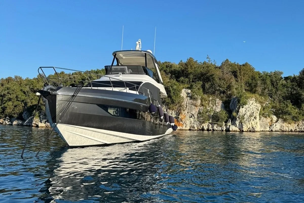 Exterior view of Pangea, a Azimut 68 motor yacht at Podstrana - Miljevac, Croatia