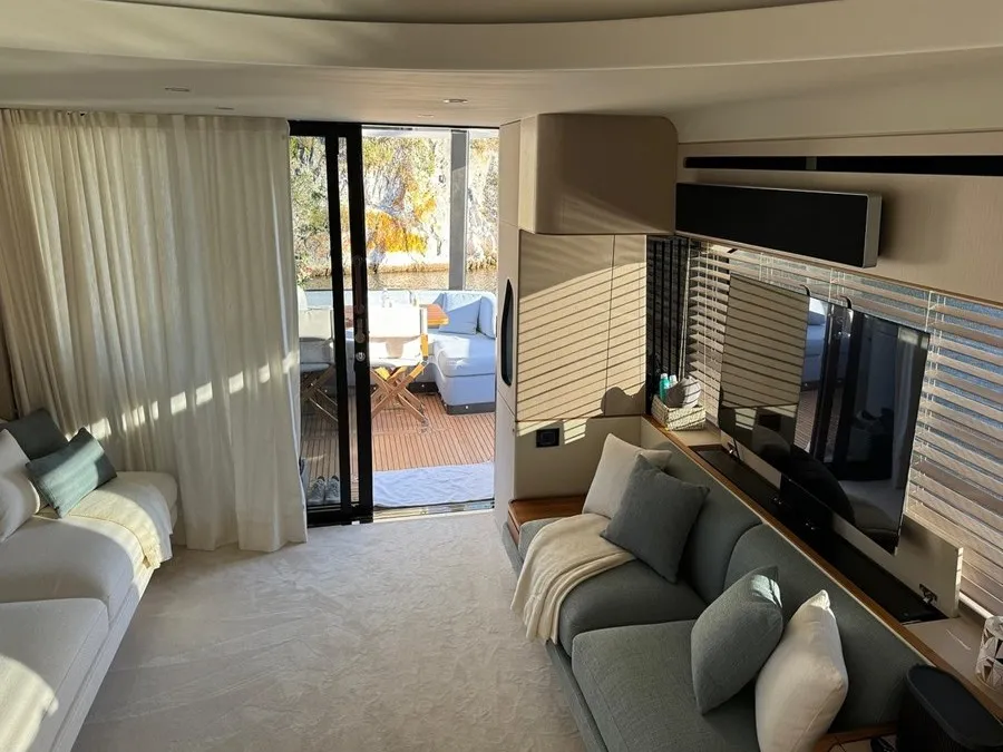 Salon of Pangea, a Azimut 68 motor yacht at Podstrana - Miljevac, Croatia