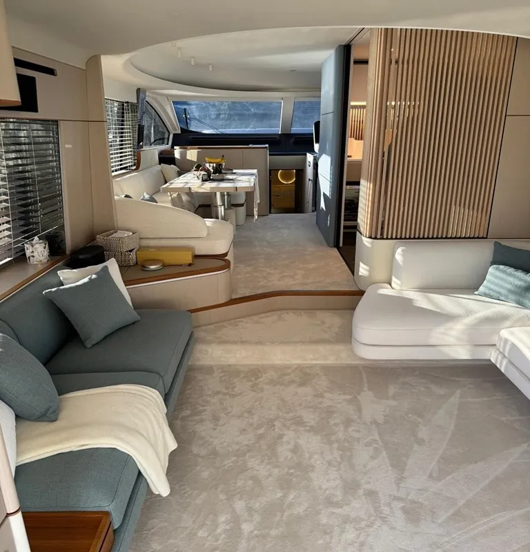 Salon of Pangea, a Azimut 68 motor yacht at Podstrana - Miljevac, Croatia
