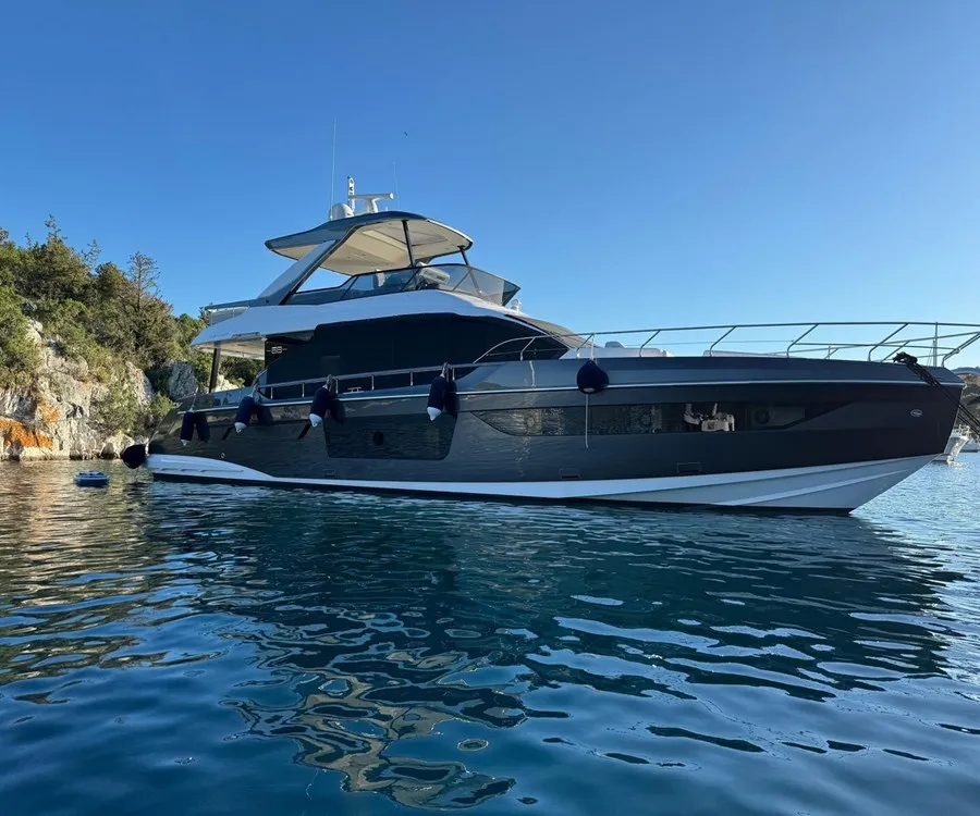 Exterior view of Pangea, a Azimut 68 motor yacht at Podstrana - Miljevac, Croatia