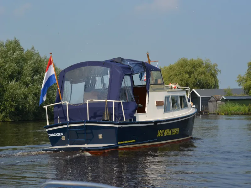 Exterior view of Quinto, a De Drait Doerak 850 OK motorboat at Drachten, Netherlands