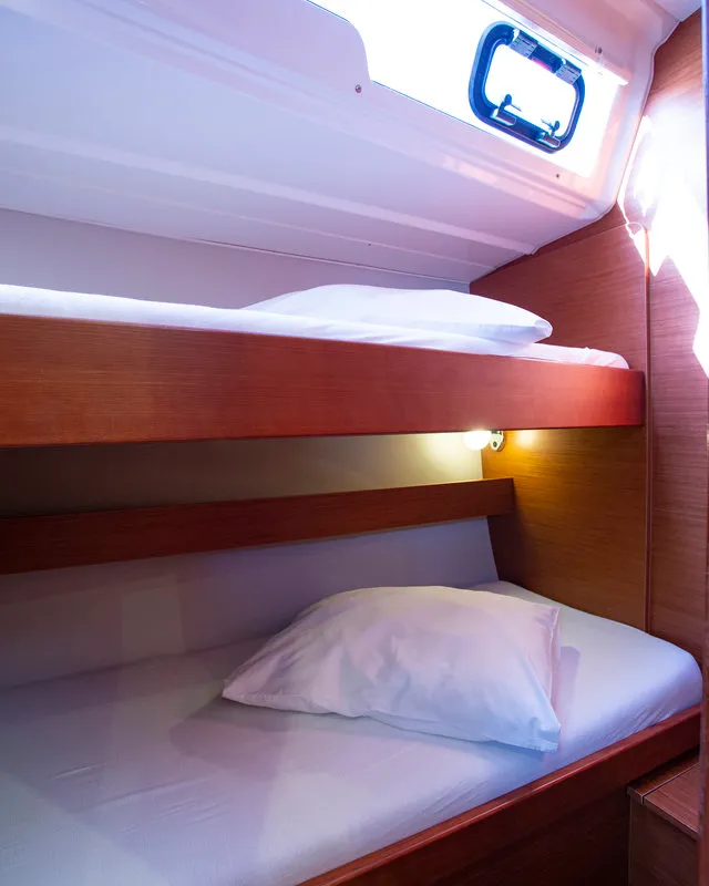 Cabin on Lana V, a Dufour 430 GL sailboat at Split, Croatia