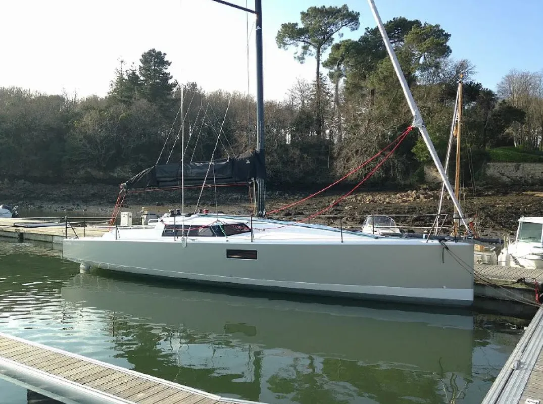 Exterior view of Little Wing, a Pogo 36 sailboat at Alameda, United States