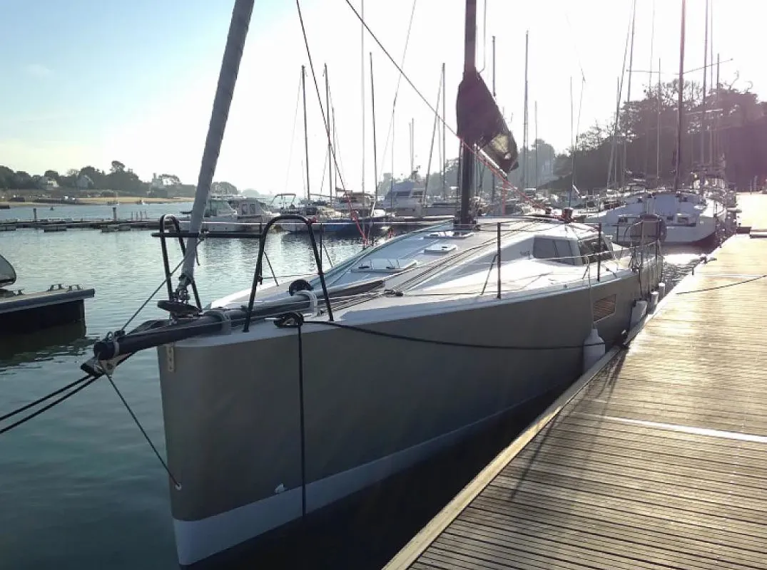 Exterior view of Little Wing, a Pogo 36 sailboat at Alameda, United States