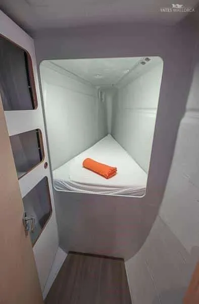 Cabin on Aurora 381, a Fountaine Pajot Saona 47 catamaran at es Jonquet, Spain