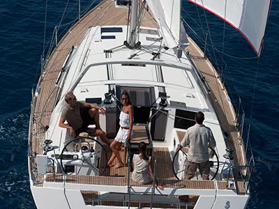 Lutin, a Beneteau Oceanis 45 sailboat at Ajaccio, France