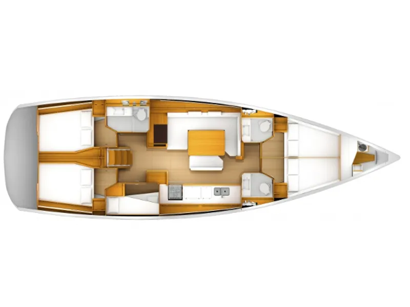 Floor plan of Oceanlord, a Jeanneau Sun Odyssey 509 sailboat at Nieuwpoort, Belgium