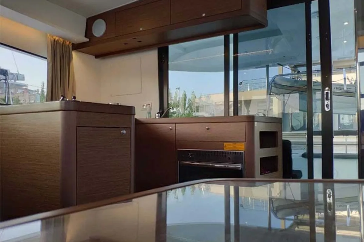 Galley of LAG IX, a Lagoon 42 catamaran at Athens, Greece