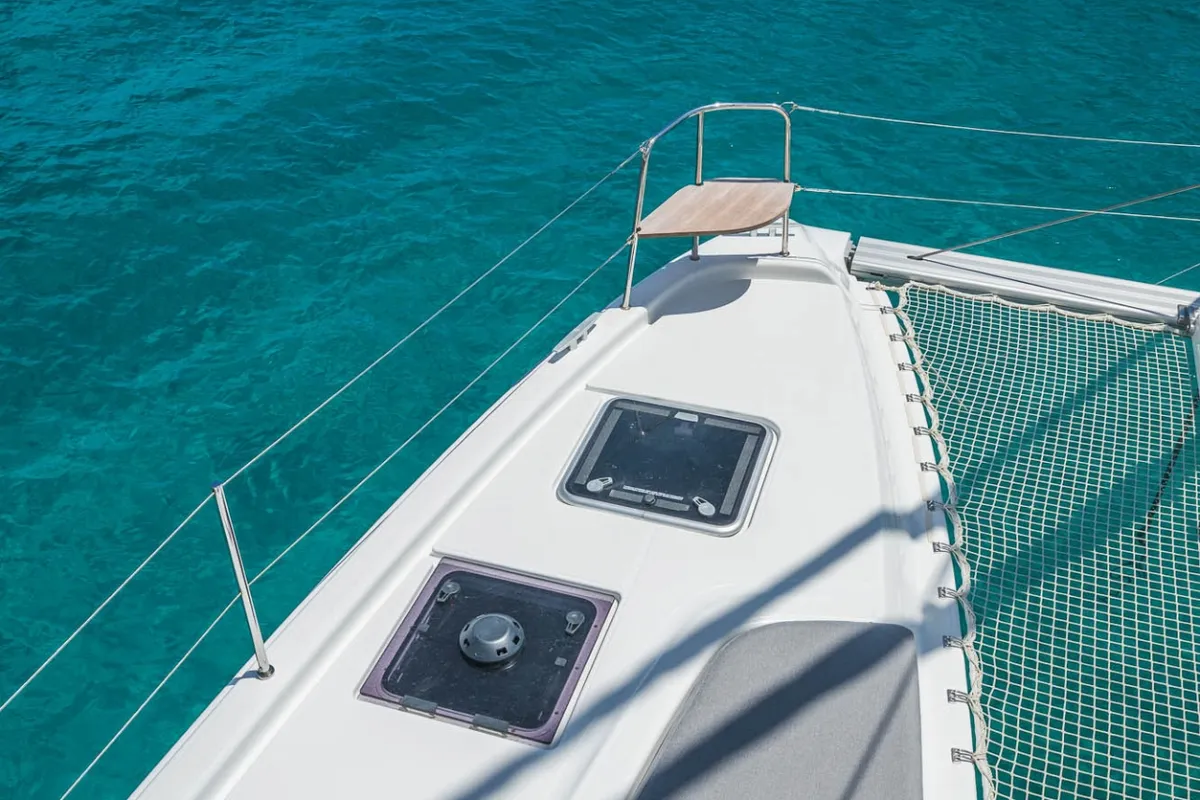Deck of Coral, a Lagoon 38 catamaran at Split, Croatia