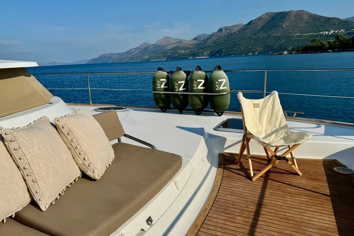 MY Z, a Fountaine Pajot Cumberland 47LC catamaran at Capo d'Orlando, Italy