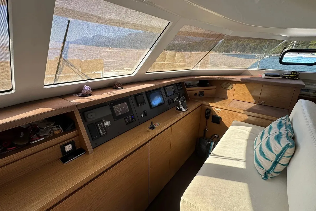 MY Z, a Fountaine Pajot Cumberland 47LC catamaran at Capo d'Orlando, Italy