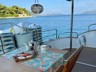 MY Z, a Fountaine Pajot Cumberland 47LC catamaran at Capo d'Orlando, Italy