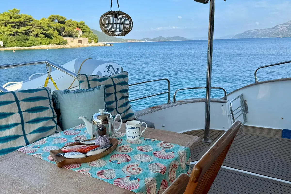 MY Z, a Fountaine Pajot Cumberland 47LC catamaran at Capo d'Orlando, Italy