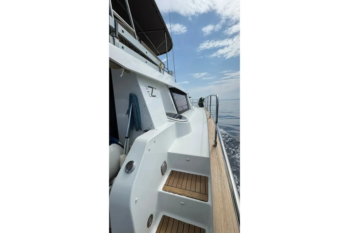 MY Z, a Fountaine Pajot Cumberland 47LC catamaran at Capo d'Orlando, Italy