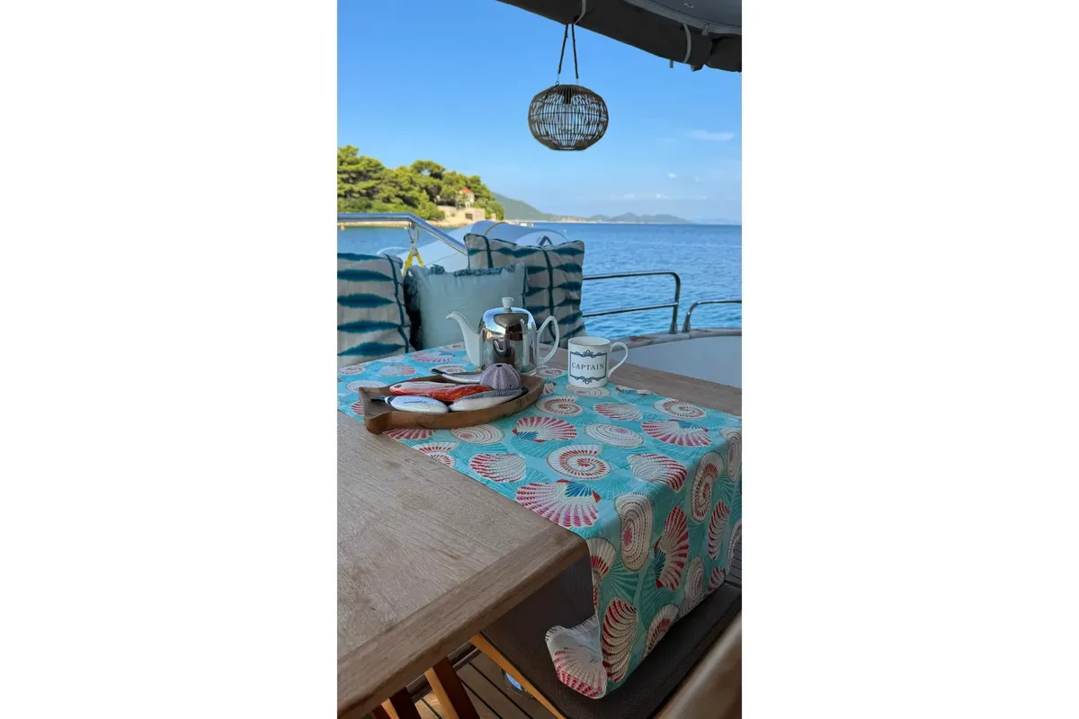 MY Z, a Fountaine Pajot Cumberland 47LC catamaran at Capo d'Orlando, Italy