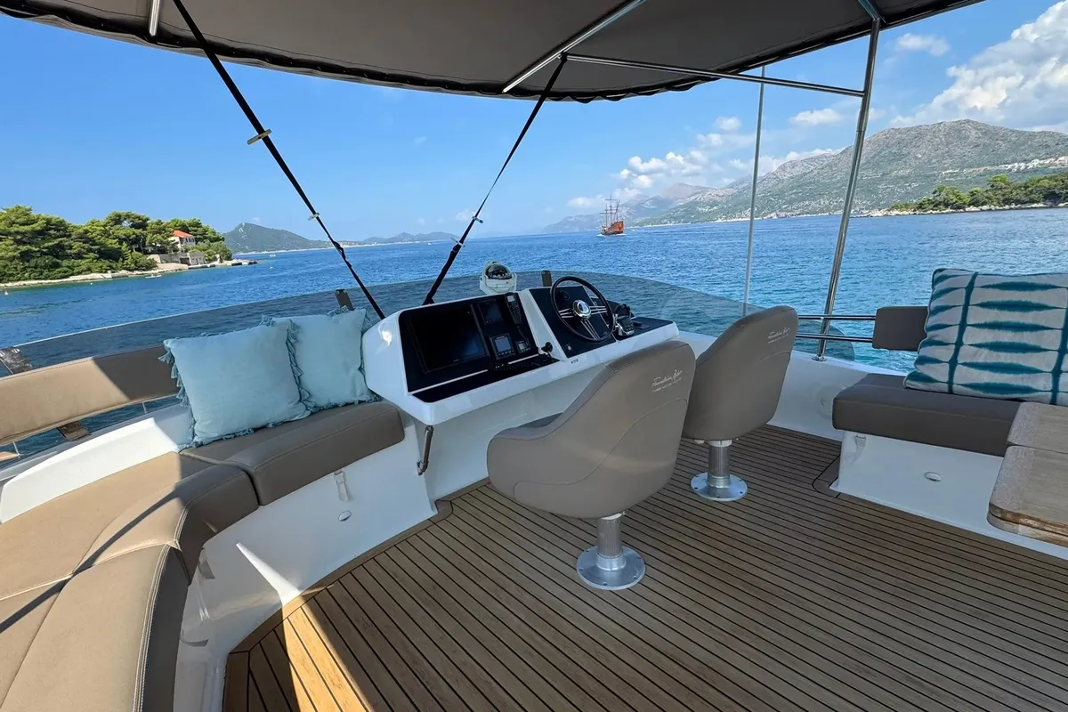 MY Z, a Fountaine Pajot Cumberland 47LC catamaran at Capo d'Orlando, Italy