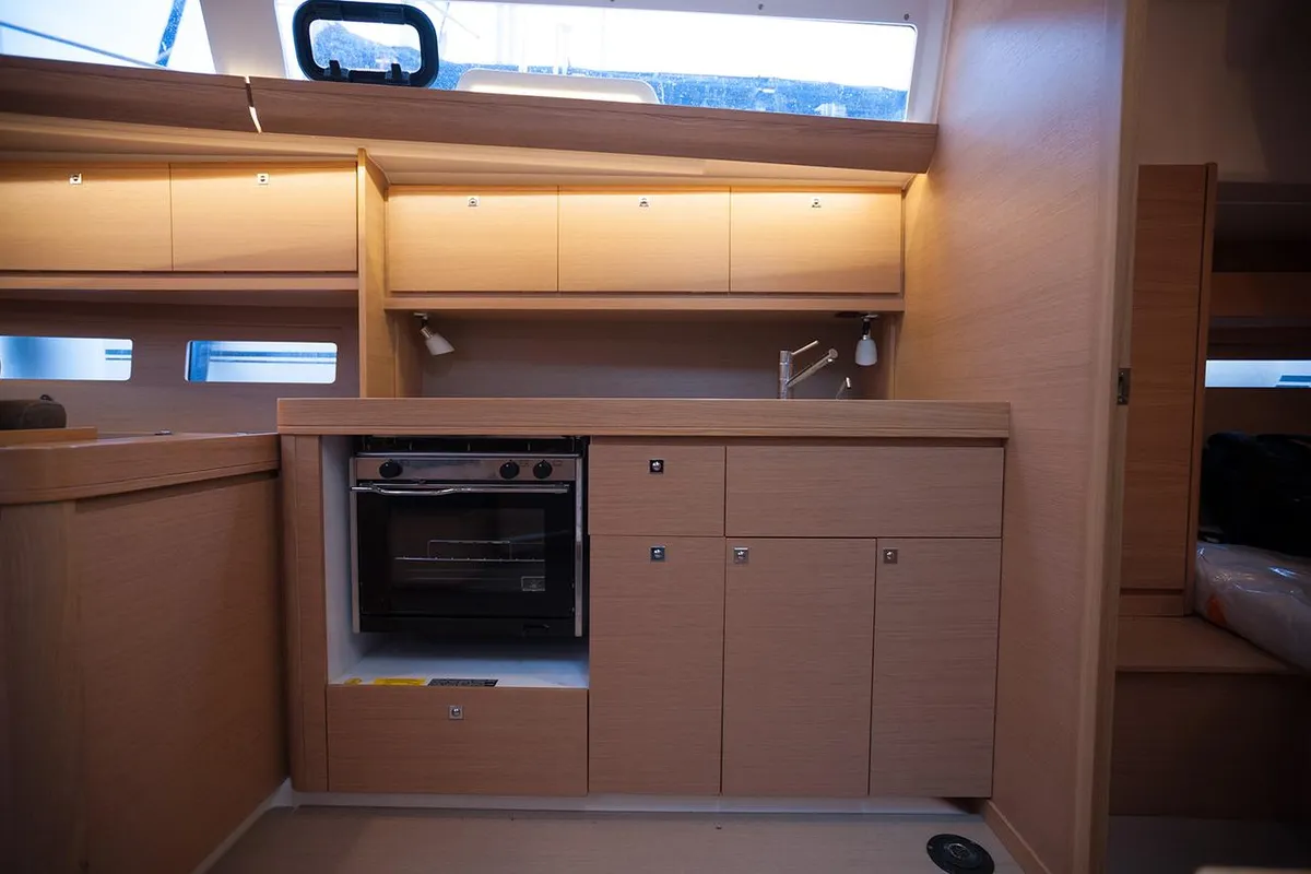 Galley of Anemos, a Dufour 410 GL sailboat at Sithonia Municipal Unit, Greece