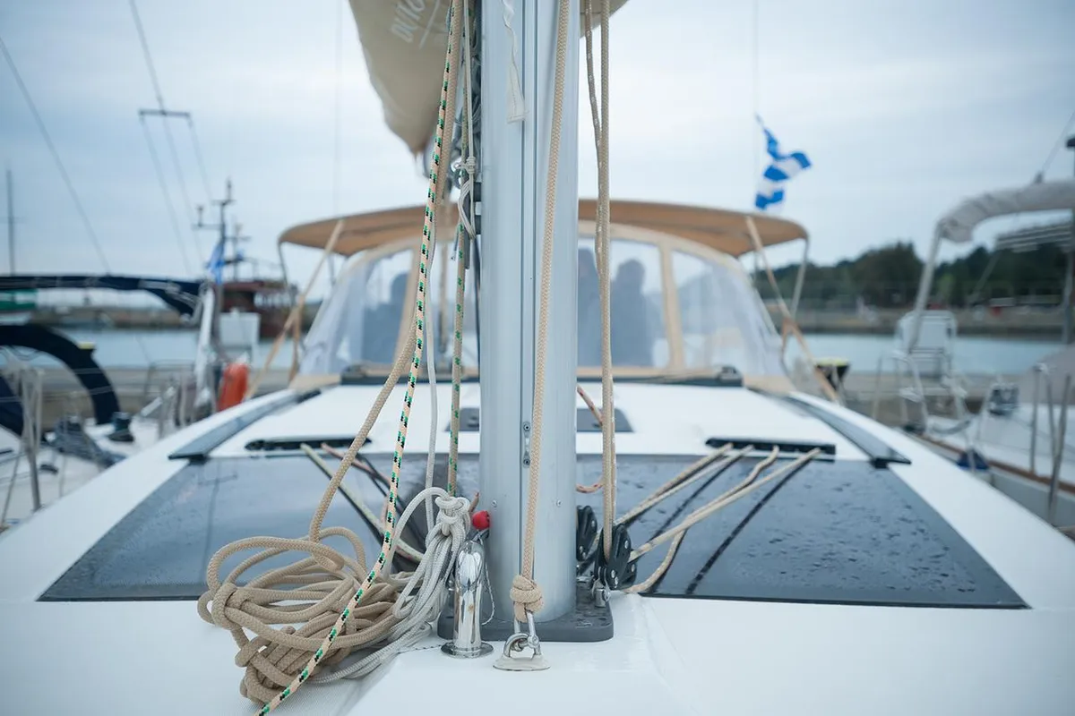 Anemos, a Dufour 410 GL sailboat at Sithonia Municipal Unit, Greece