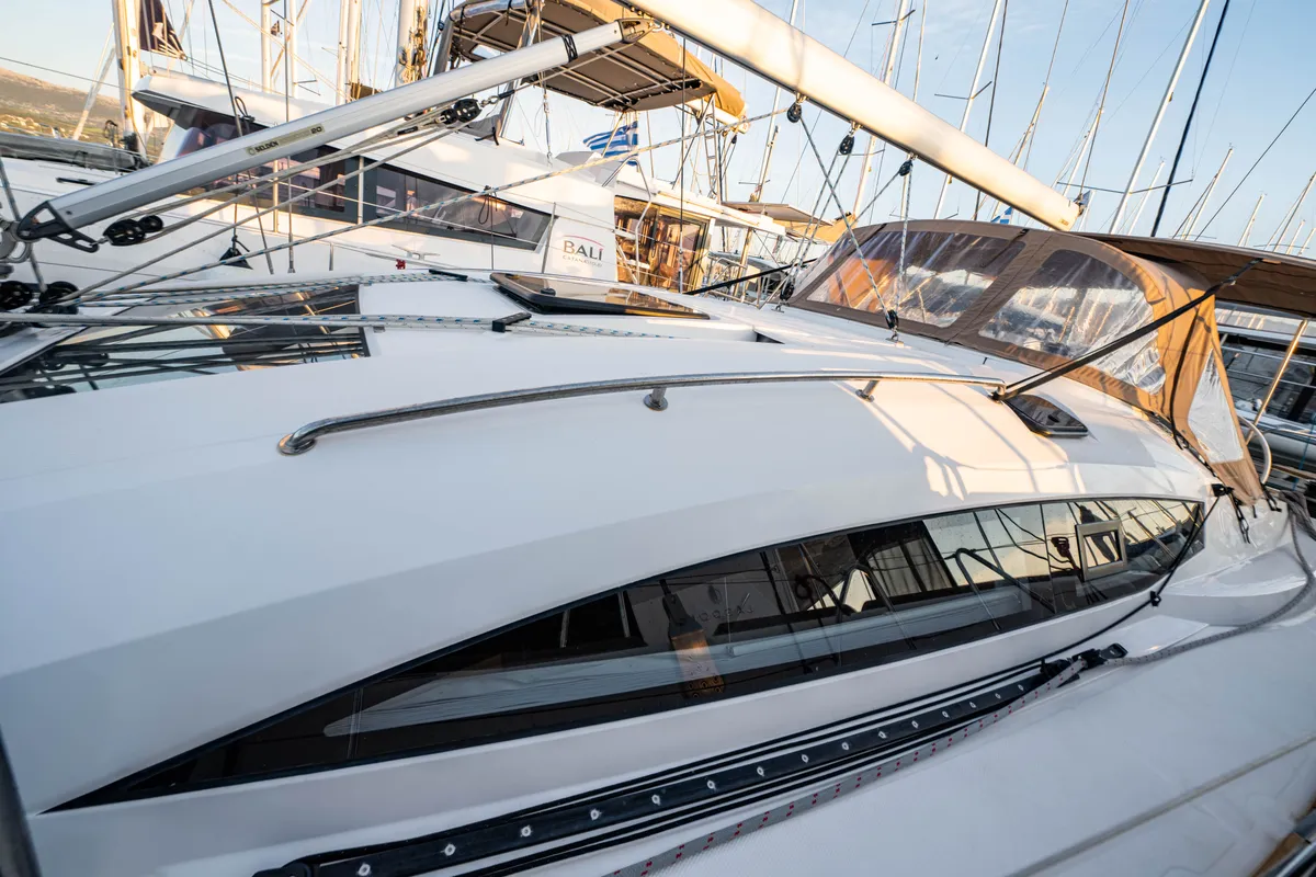 Exterior view of Helen, a Elan 45 sailboat at Municipal Unit of Lefkada, Greece