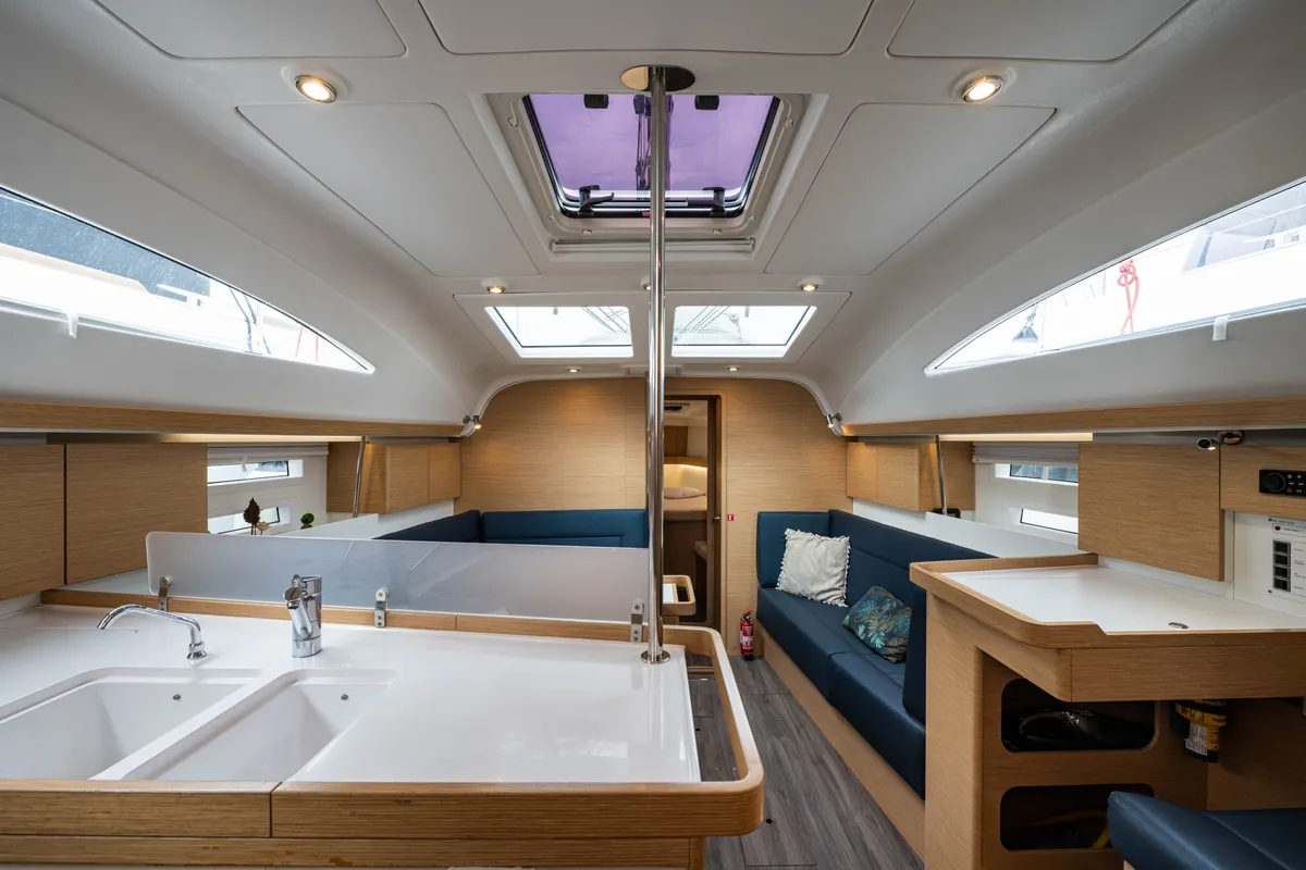 Salon of Helen, a Elan 45 sailboat at Municipal Unit of Lefkada, Greece