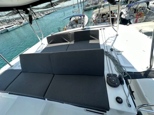Deck of Mira, a Lagoon 46 catamaran at Sukošan, Croatia