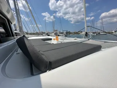 Deck of Mira, a Lagoon 46 catamaran at Sukošan, Croatia