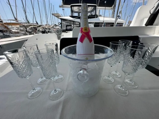 Deck of Mira, a Lagoon 46 catamaran at Sukošan, Croatia