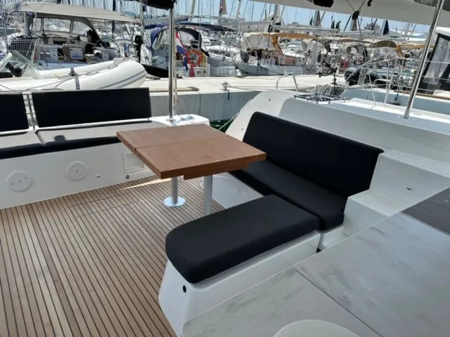 Deck of Mira, a Lagoon 46 catamaran at Sukošan, Croatia