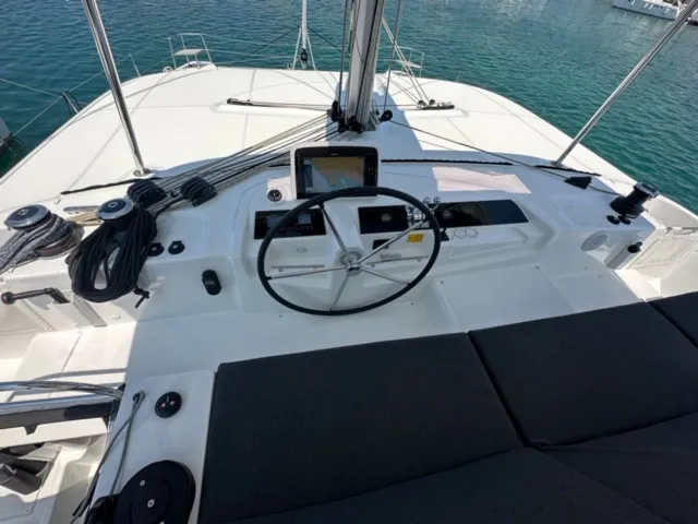 Deck of Mira, a Lagoon 46 catamaran at Sukošan, Croatia
