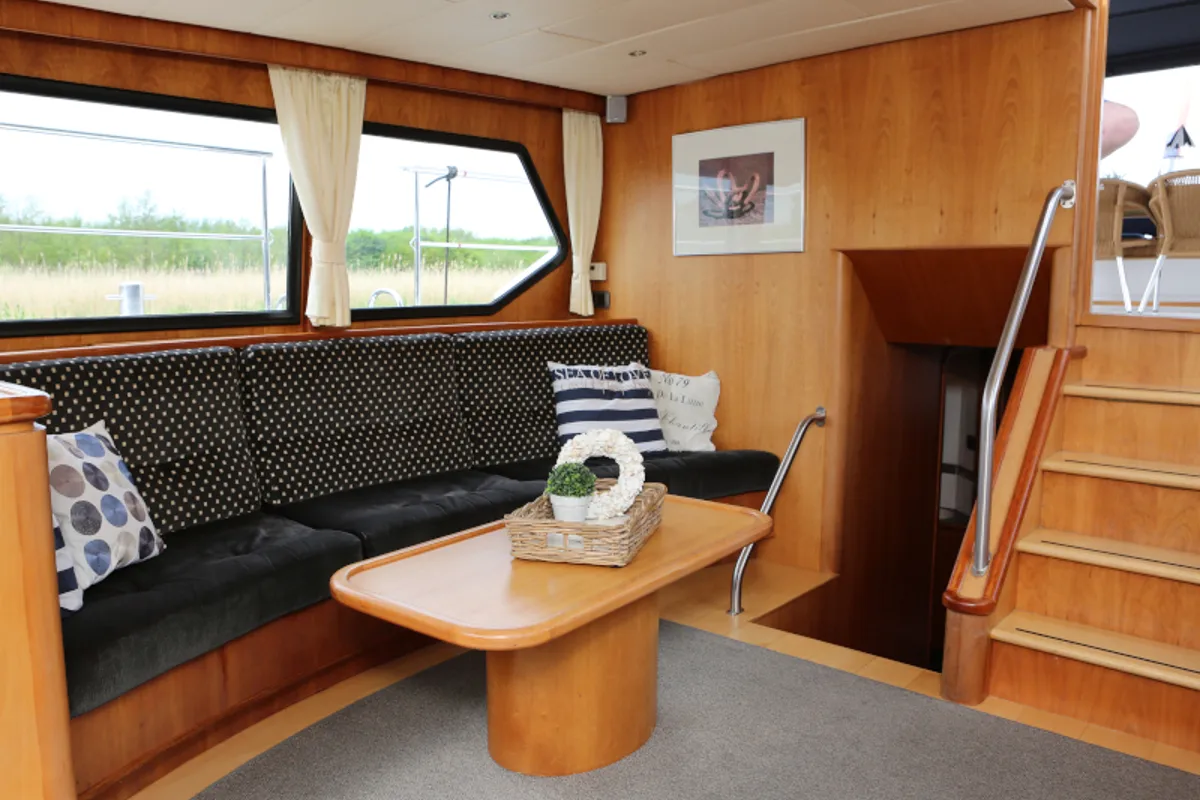Salon of Royal, a Pacific Allure 155 motor yacht at Heukelum, Netherlands