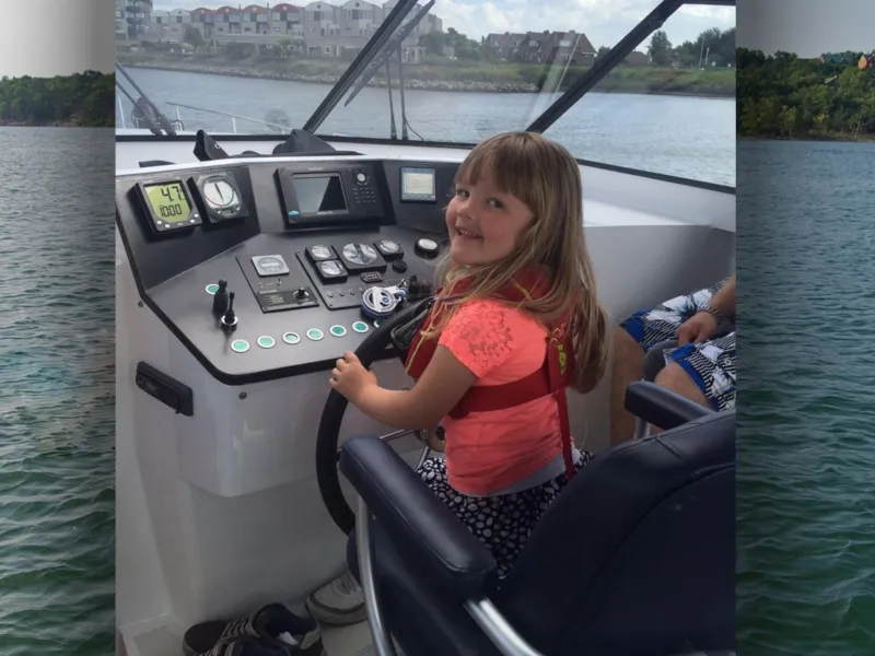 Cockpit of Royal, a Pacific Allure 155 motor yacht at Heukelum, Netherlands