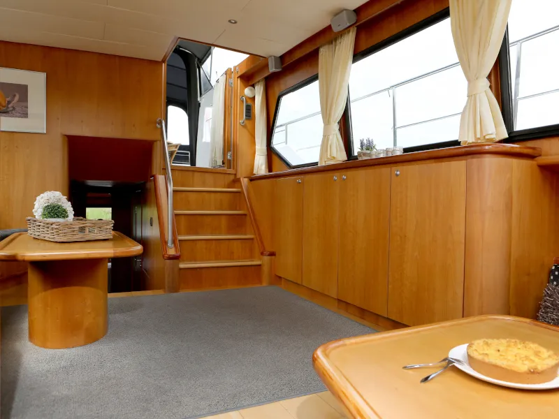 Salon of Royal, a Pacific Allure 155 motor yacht at Heukelum, Netherlands