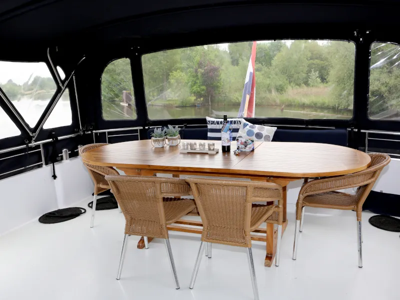 Deck of Royal, a Pacific Allure 155 motor yacht at Heukelum, Netherlands