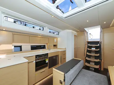 Galley of Vivid, a Hanse 510 sailboat at Grad Kaštela, Croatia